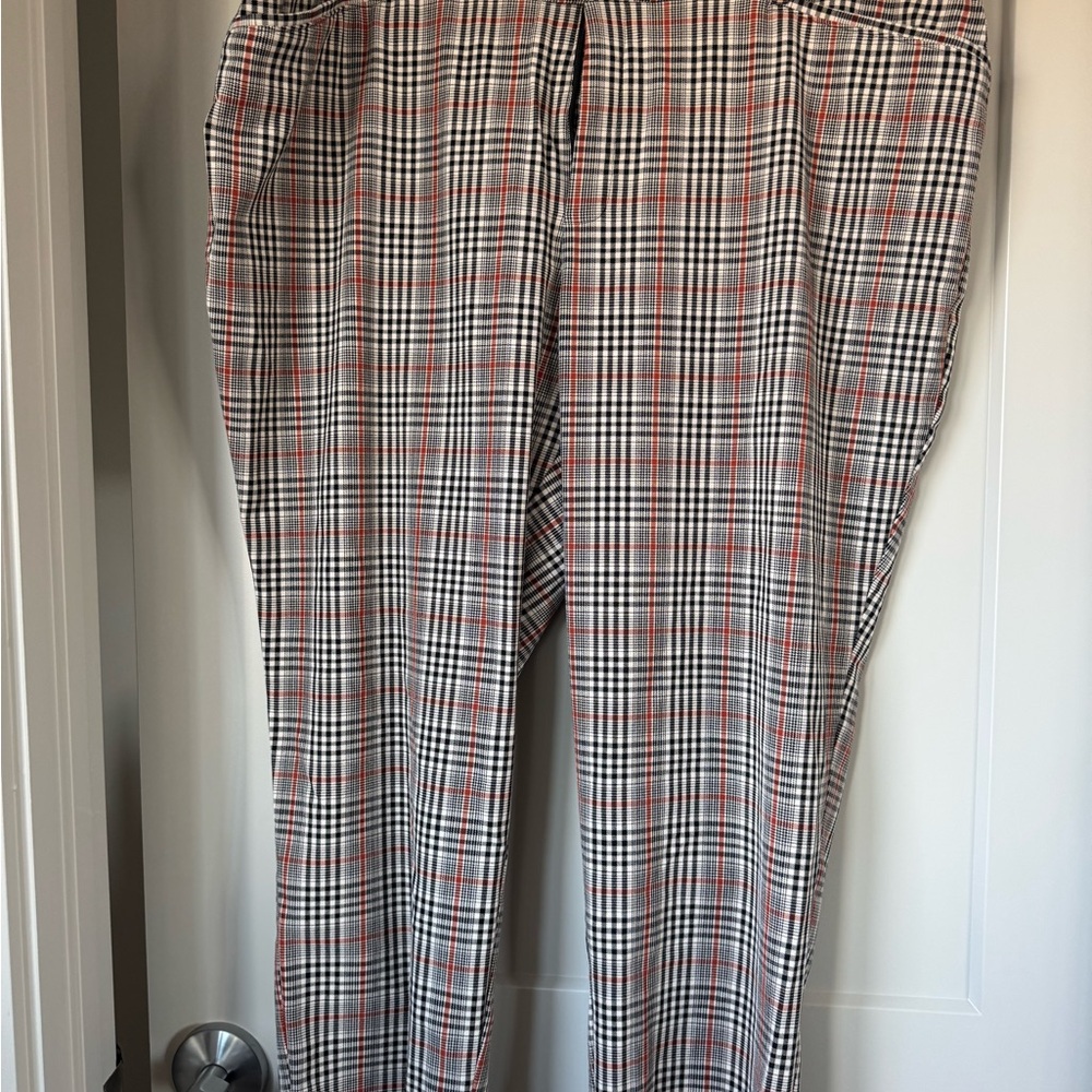 Ava & Viv Black, White and Red Plaid Woman’s Chinos
